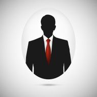 Male person silhouette Profile picture whith red tie