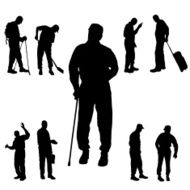 Vector Silhouette Of People N458