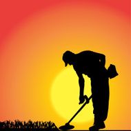 Vector silhouette of a man N280