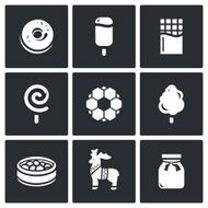 Candy Shop Icons Vector Illustration