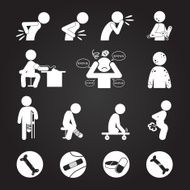 Sick ill Fever Pictogram Icon Set 2