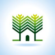 Bio eco green house icon