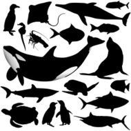 Ocean Animal Silhouettes N2