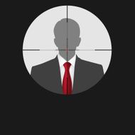 Sniper scope crosshair man silhouette