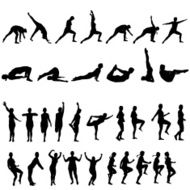 Vector silhouette of a woman N1136