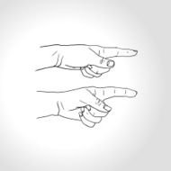 Silhouette of pointing finger hand