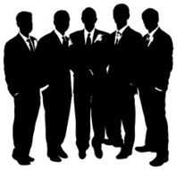 Men in formal wear posing
