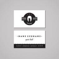 Barbershop business card design concept Logo with long hair woman