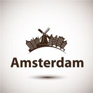 Vector silhouette of Amsterdam Netherlands