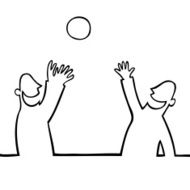 Two people throwing a ball at each other N2