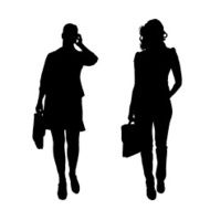 Vector silhouette of businesswoman N54