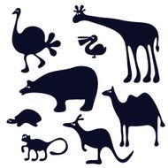 Cute animals silhouette