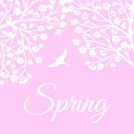 blooming tree and birds