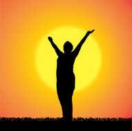 Vector silhouette of woman N114