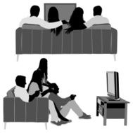 Friends watching television