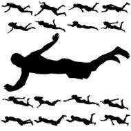 Vector silhouette of a people who swim
