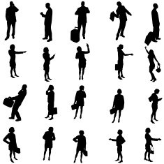 Vector silhouette of business people N18