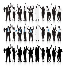 Vector of Multi-ethnic Business people Celebration