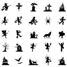 Black Halloween Icon Set N2