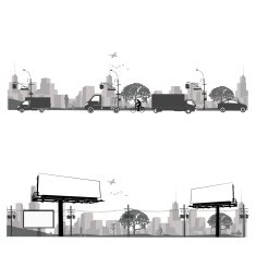 Outdoor Billboard and city traffic N2