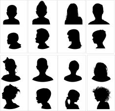 Children's heads profile and front N2