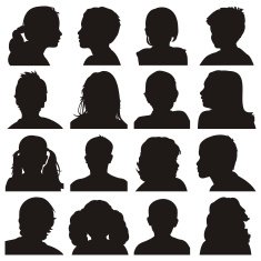 Kids Face Silhouettes N2