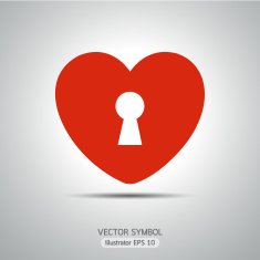 Lock heart symbol icon concept N2