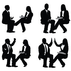 Silhouette of business couples N5