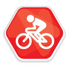 Red bicycle vector icon