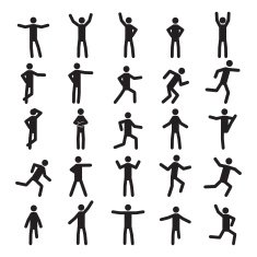 People poses icons set N2