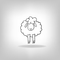 black silhouette of sheep