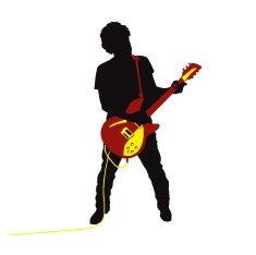 Rocking Guitarist Silhouette (vector illustration)