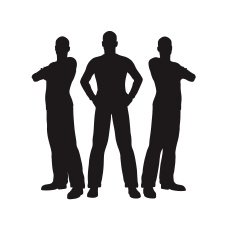 three men silhouette