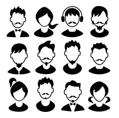 Hipster style avatars User icons Vector illustration