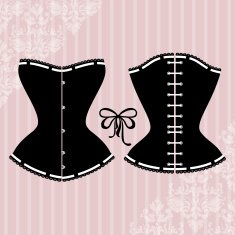 Vintage corset silhouette N2