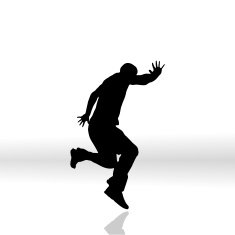 Vector silhouette of man N44