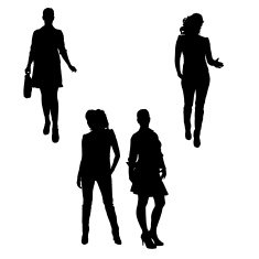 Vector silhouette of businesswoman N50