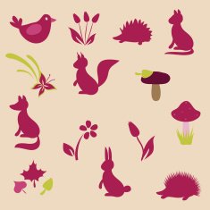 Retro forest animals