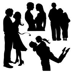 couples in love silhouettes N2