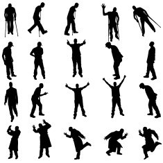 Vector silhouettes of different people N63