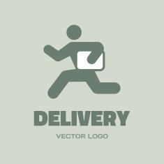 Delivery - vector logo concept Running man People character