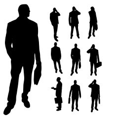 Vector silhouette of businessman N14