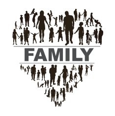 Conceptual background with happy family N2
