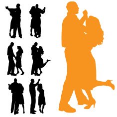 Vector Silhouette Of People N453