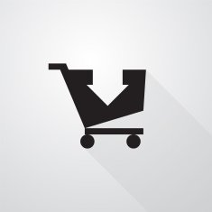 shopping cart with an arrow and the long shadows N2