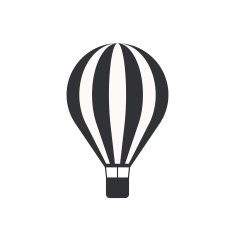 Hot air balloon vector icon modern minimal flat design style