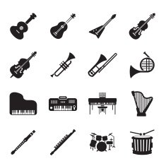Musical instruments icon set N2