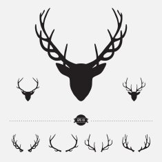 Deer Head Silhouette With Antlers N4