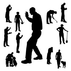 Vector Silhouette Of People N457