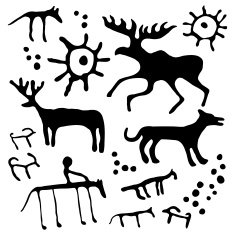Cave art vector set